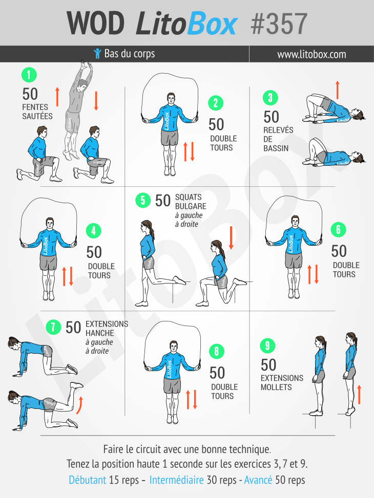WOD au poids du corps pour les jambes #357