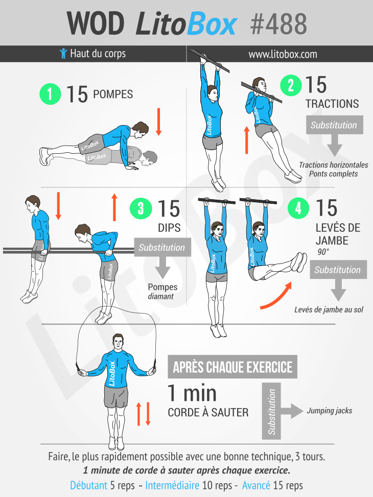 Musculation haut du corps avec une corde à sauter #488