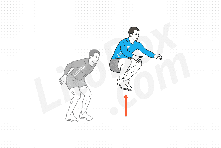 Saut groupé (saut genoux poitrine) exercice