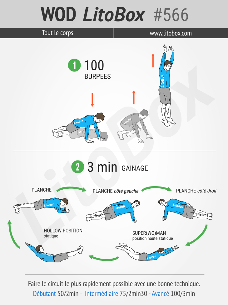 séance 100 burpees et gainage LitoBox 566