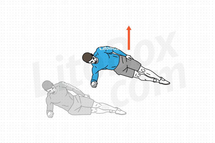 Planche latérale dynamique ou gainage latéral dynamique avec levés de bassin