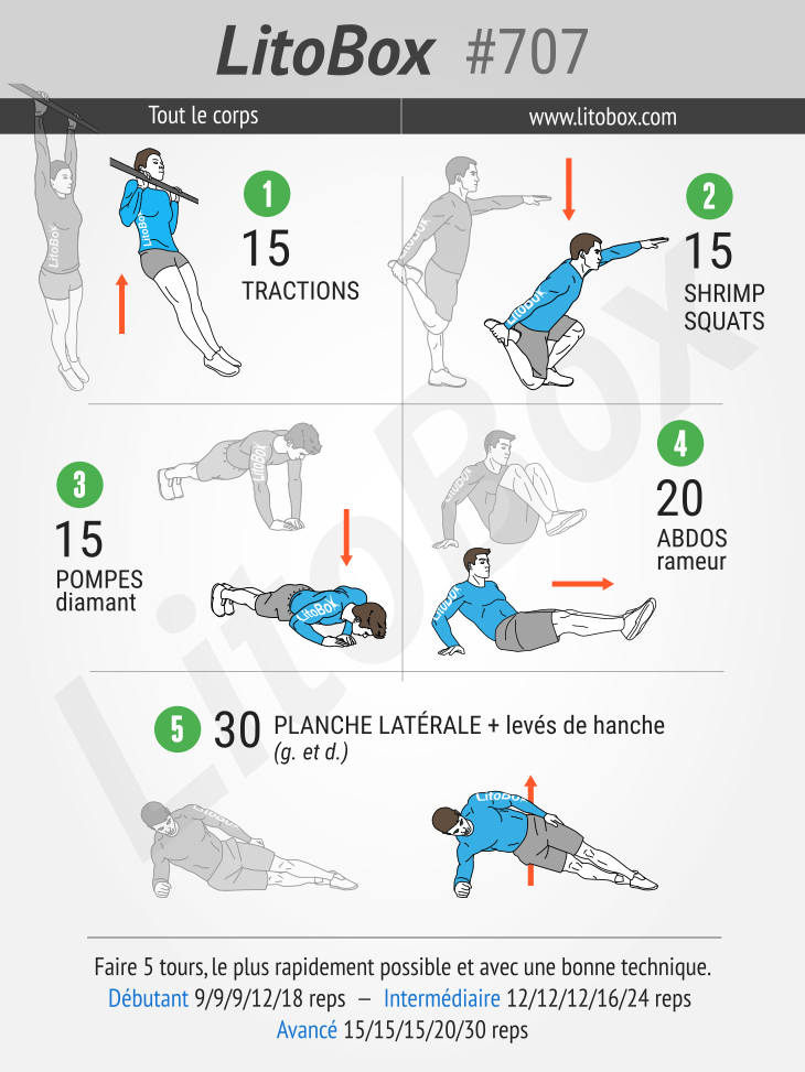 Entraînement de musculation au poids du corps à la maison #707