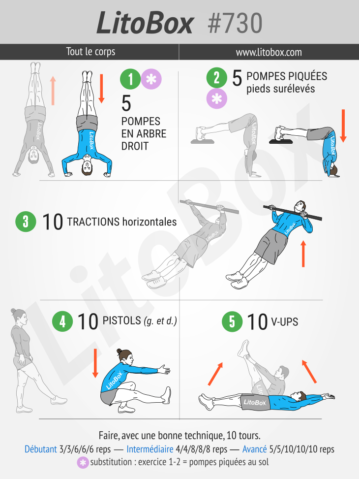 Programme de callisthénie débutant Litobox 730