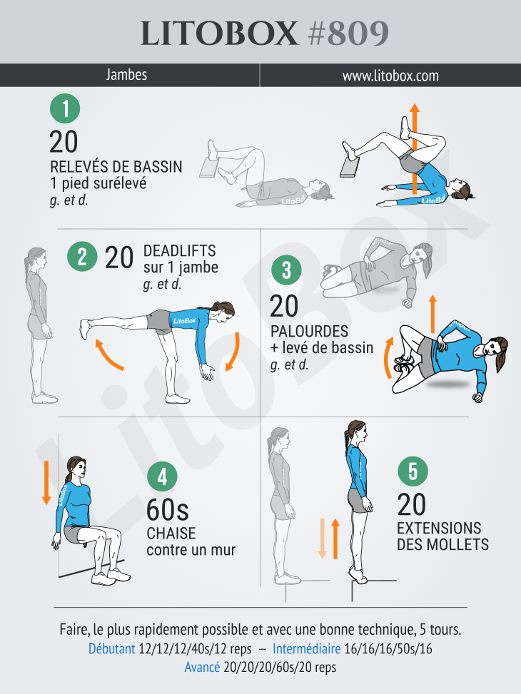 Séance jambes pour s'entraîner à la maison Litobox 809