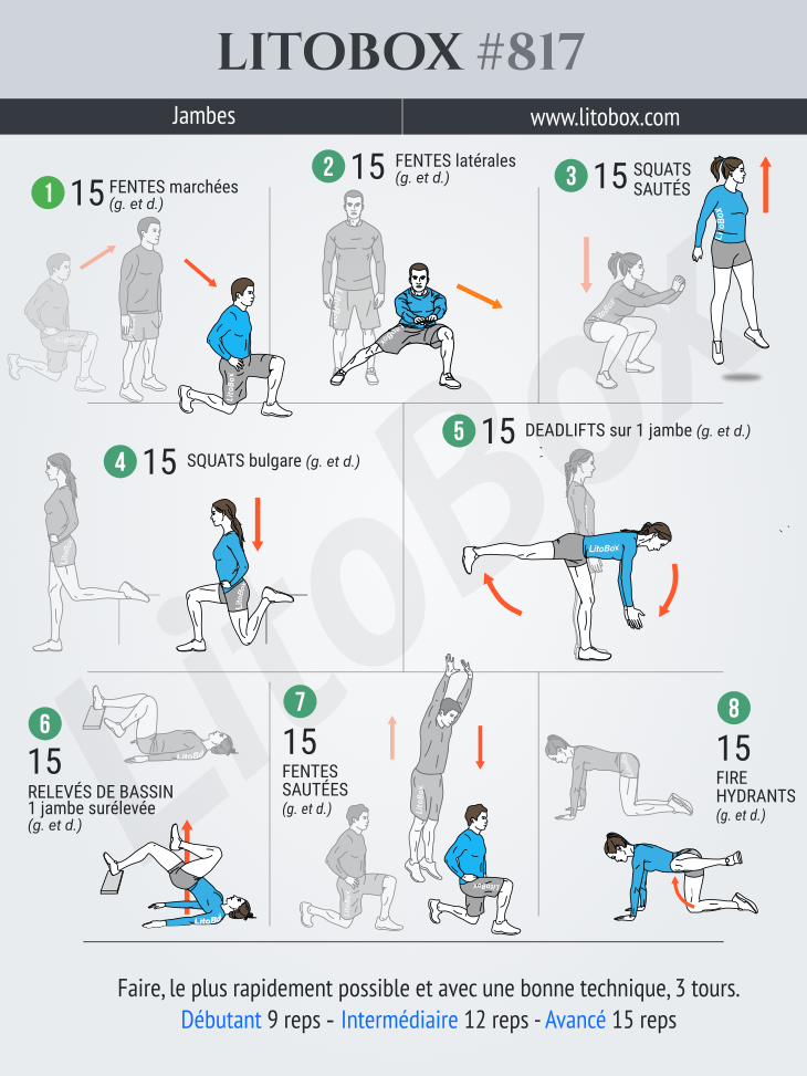 8 exercices pour muscler ses jambes à la maison Litobox 817